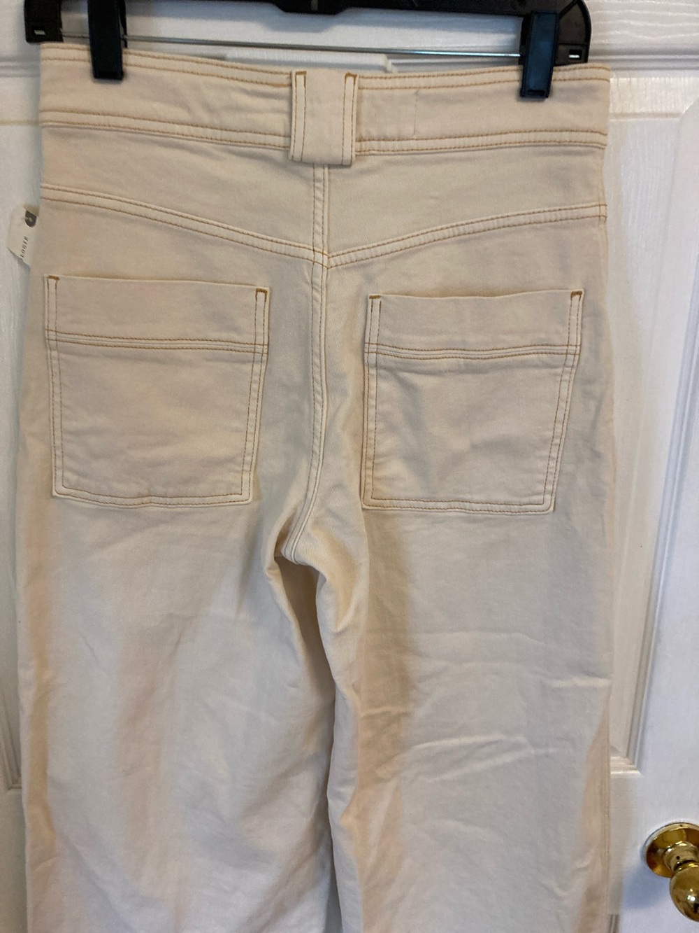 Pilcro Cream Wide-Leg Cropped Denim Trousers - Picture 5 of 11